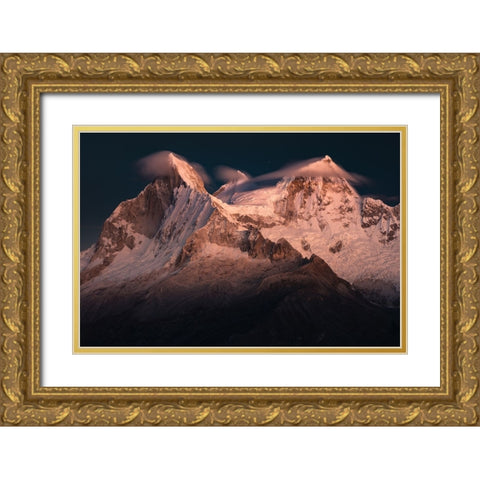 Huandoy Peaks Gold Ornate Wood Framed Art Print with Double Matting by Nienartowicz, Karol