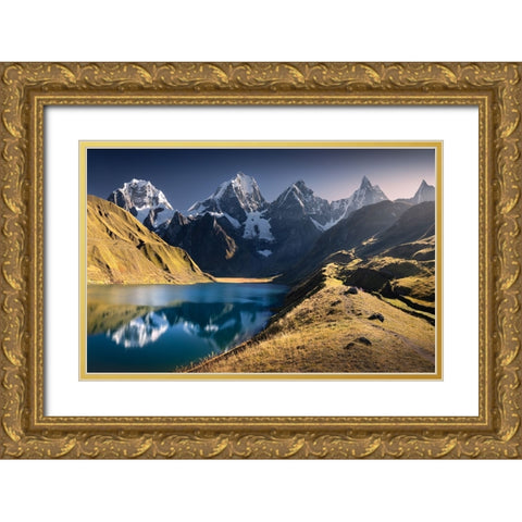 The Lake Gold Ornate Wood Framed Art Print with Double Matting by Nienartowicz, Karol
