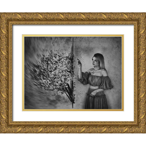 Broken Pieces Gold Ornate Wood Framed Art Print with Double Matting by Ulfig Arps, Sandra