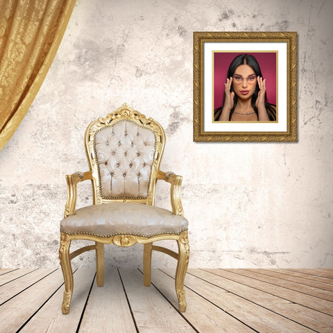 Eyewear Makeup Gold Ornate Wood Framed Art Print with Double Matting by Rozenberg Sherez, Ifat
