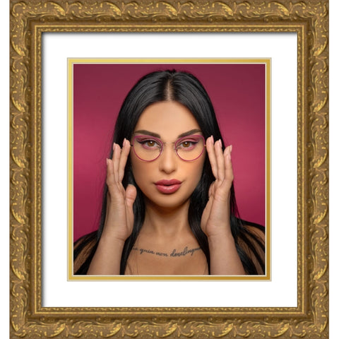 Eyewear Makeup Gold Ornate Wood Framed Art Print with Double Matting by Rozenberg Sherez, Ifat