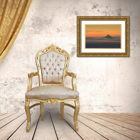 Alone Gold Ornate Wood Framed Art Print with Double Matting by Zielinska, Barbara