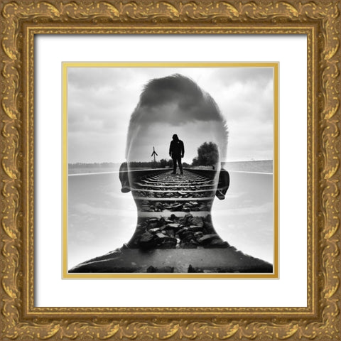 Always By Your Side Gold Ornate Wood Framed Art Print with Double Matting by Kuavi, Robert