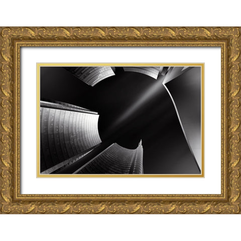 Metal Milan Downtown Gold Ornate Wood Framed Art Print with Double Matting by Parejo, Jose