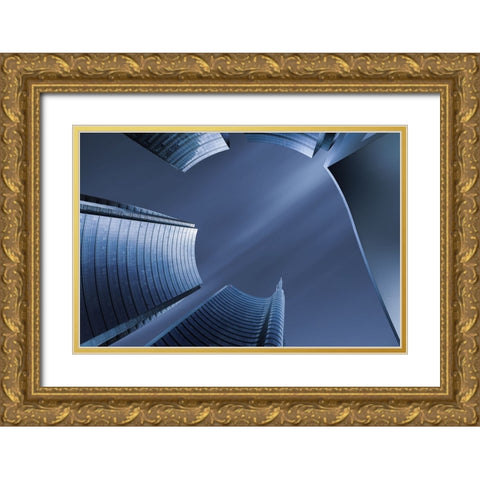 Blue Milano Gold Ornate Wood Framed Art Print with Double Matting by Parejo, Jose
