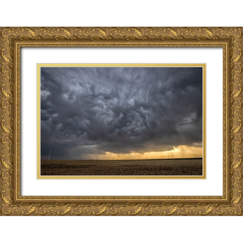 Angry Sky Gold Ornate Wood Framed Art Print with Double Matting by Zuo, Jun