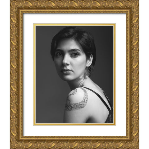 Maria Gold Ornate Wood Framed Art Print with Double Matting by Shiki, Shizuo
