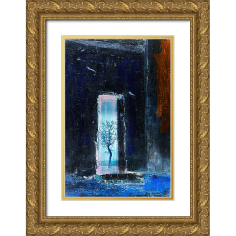 Little tree Gold Ornate Wood Framed Art Print with Double Matting by Jacobs, Rudi