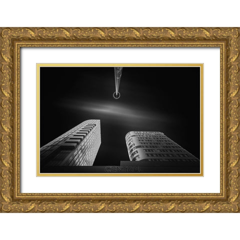 Central Gold Ornate Wood Framed Art Print with Double Matting by Vazan, Karol