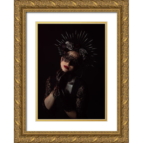 Black Lady Gold Ornate Wood Framed Art Print with Double Matting by Mighorst, Ineke