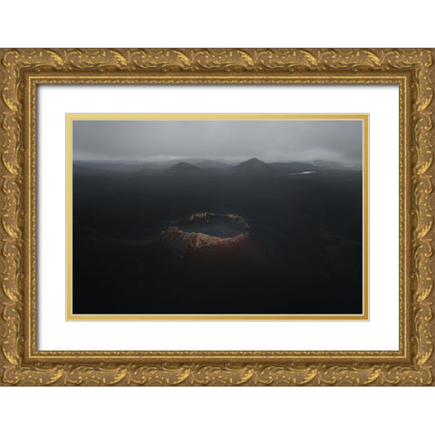Crater Gold Ornate Wood Framed Art Print with Double Matting by Bian, James