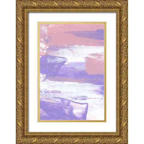 Color Flow No 1 Gold Ornate Wood Framed Art Print with Double Matting by Uplusmestudio