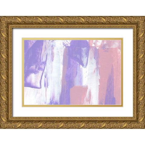 Color Flow No 1 Gold Ornate Wood Framed Art Print with Double Matting by Uplusmestudio