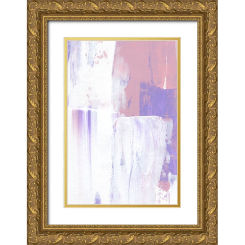 Color Flow No 2 Gold Ornate Wood Framed Art Print with Double Matting by Uplusmestudio