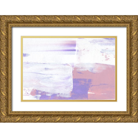 Color Flow No 2 Gold Ornate Wood Framed Art Print with Double Matting by Uplusmestudio