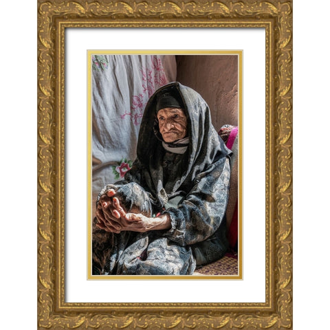 Grandma Gold Ornate Wood Framed Art Print with Double Matting by Bahmani, Mitra