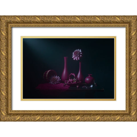 Sweet Berries Gold Ornate Wood Framed Art Print with Double Matting by Jacobs, Lydia