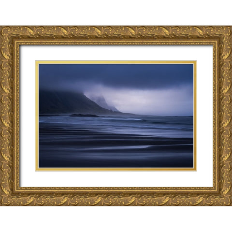 Beach Gold Ornate Wood Framed Art Print with Double Matting by Li, Yongnan