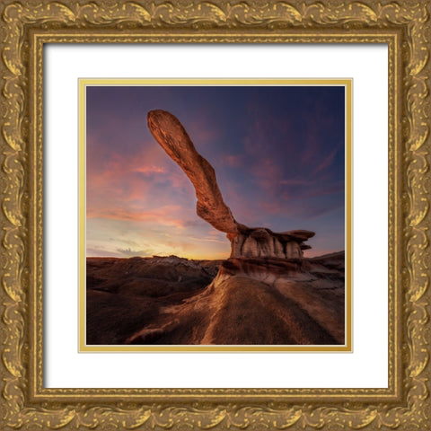 King Of Wings Gold Ornate Wood Framed Art Print with Double Matting by Ji, Shirley