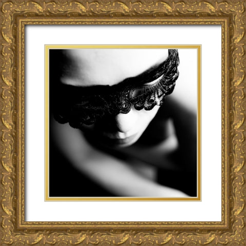 Face Gold Ornate Wood Framed Art Print with Double Matting by Kondo, Masami
