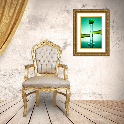 Green Glass 16 Gold Ornate Wood Framed Art Print with Double Matting by Yakubovitch, Azriel