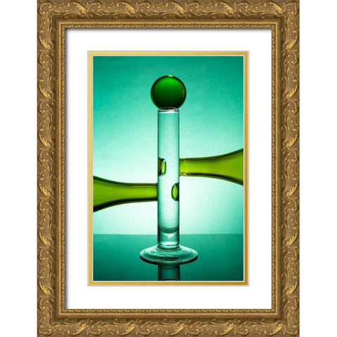 Green Glass 16 Gold Ornate Wood Framed Art Print with Double Matting by Yakubovitch, Azriel