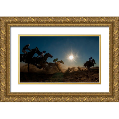 Betoota Flying Through The Dust Gold Ornate Wood Framed Art Print with Double Matting by Lee Chapman, Sharon