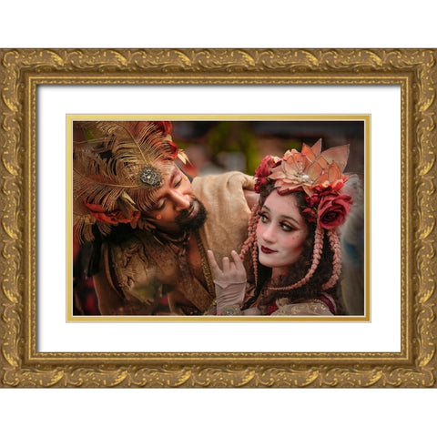 Charming Gold Ornate Wood Framed Art Print with Double Matting by Chang, Jiangping