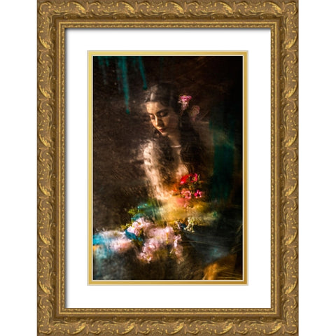 Beautiful Gold Ornate Wood Framed Art Print with Double Matting by Marjanmashhadi