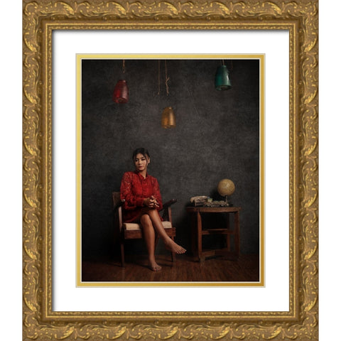 My Self Gold Ornate Wood Framed Art Print with Double Matting by Abdillah, Djayent