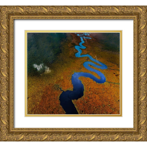 The Equation Of RIVer Gold Ornate Wood Framed Art Print with Double Matting by Yu, Liyun