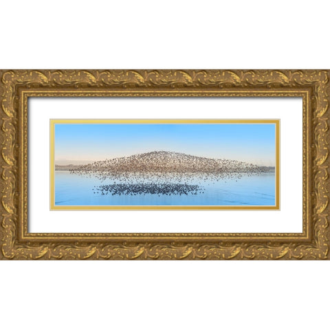 Untitled Gold Ornate Wood Framed Art Print with Double Matting by Fengying Long