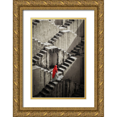 The Tale Of A Well Gold Ornate Wood Framed Art Print with Double Matting by Yu Wu, Irene