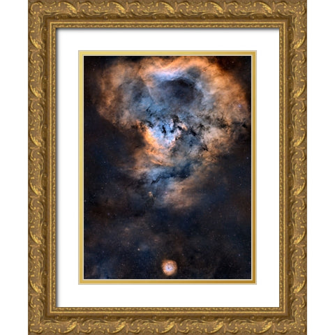 Cosmic Question Mark Gold Ornate Wood Framed Art Print with Double Matting by Chander, Vikas