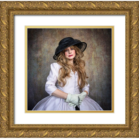 The Lady Gold Ornate Wood Framed Art Print with Double Matting by Springgay, Daniel