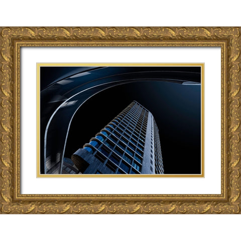 Round Shelter Gold Ornate Wood Framed Art Print with Double Matting by Van Son, Greetje