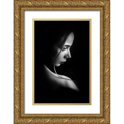 Ritratto Di Laura Gold Ornate Wood Framed Art Print with Double Matting by Fidanza, Toni