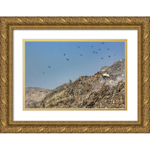 Child Hard Work Gold Ornate Wood Framed Art Print with Double Matting by Amdad Hossain, Muhammad