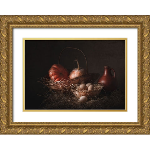 Farm Gold Ornate Wood Framed Art Print with Double Matting by Perfoncio, Margareth