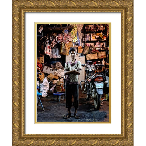 Another School Gold Ornate Wood Framed Art Print with Double Matting by Avila, Fernando