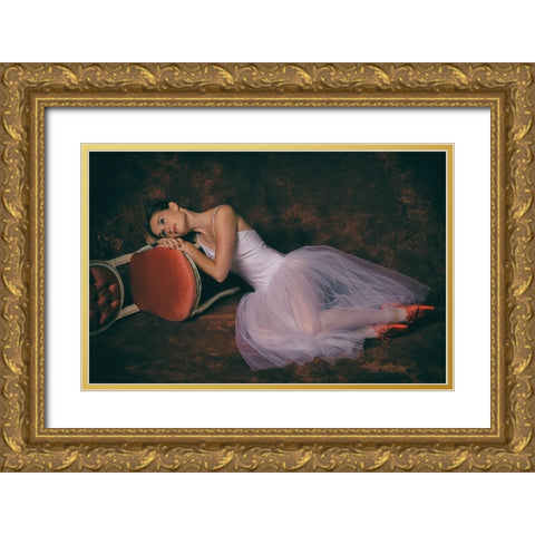 Sensuality Gold Ornate Wood Framed Art Print with Double Matting by Loipeldinger, Fritz