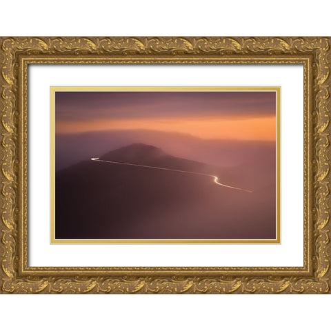 The Light Before Darkness Gold Ornate Wood Framed Art Print with Double Matting by Chengming