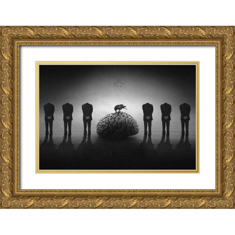 Stop Thinking Gold Ornate Wood Framed Art Print with Double Matting by Rasool Fahmani, Mohammad