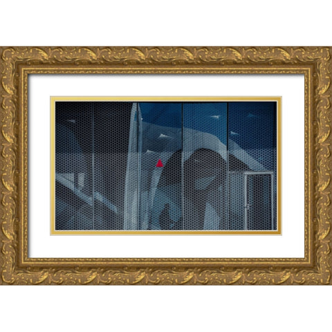 Emergency Door 02 Gold Ornate Wood Framed Art Print with Double Matting by Alsharif, Yahia