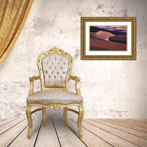 The Art Of Sand And Wind Gold Ornate Wood Framed Art Print with Double Matting by Qiu, Jenny