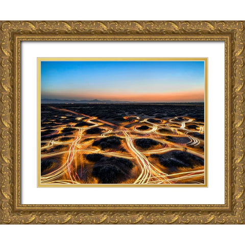 Man Against Nature Gold Ornate Wood Framed Art Print with Double Matting by Arabzadeh, Abbas