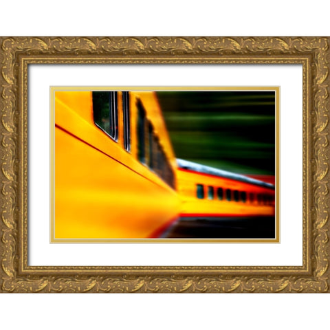 Union Pacific Gold Ornate Wood Framed Art Print with Double Matting by Strelok