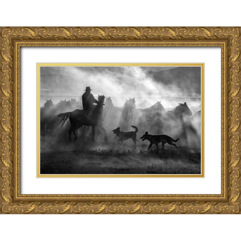 Untitled Gold Ornate Wood Framed Art Print with Double Matting by Bilgin, Zuhdu