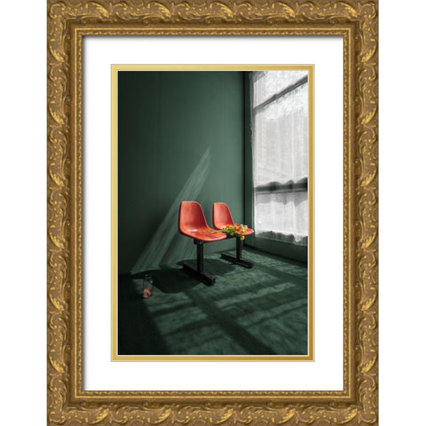 Alone Time Gold Ornate Wood Framed Art Print with Double Matting by Guan, Xiaopeng