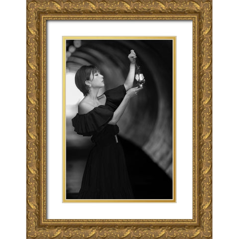 Seek In The Light Gold Ornate Wood Framed Art Print with Double Matting by Sakamoto, Tsutomu